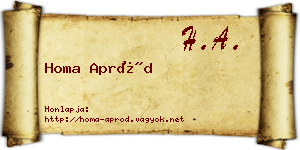 Homa Apród névjegykártya